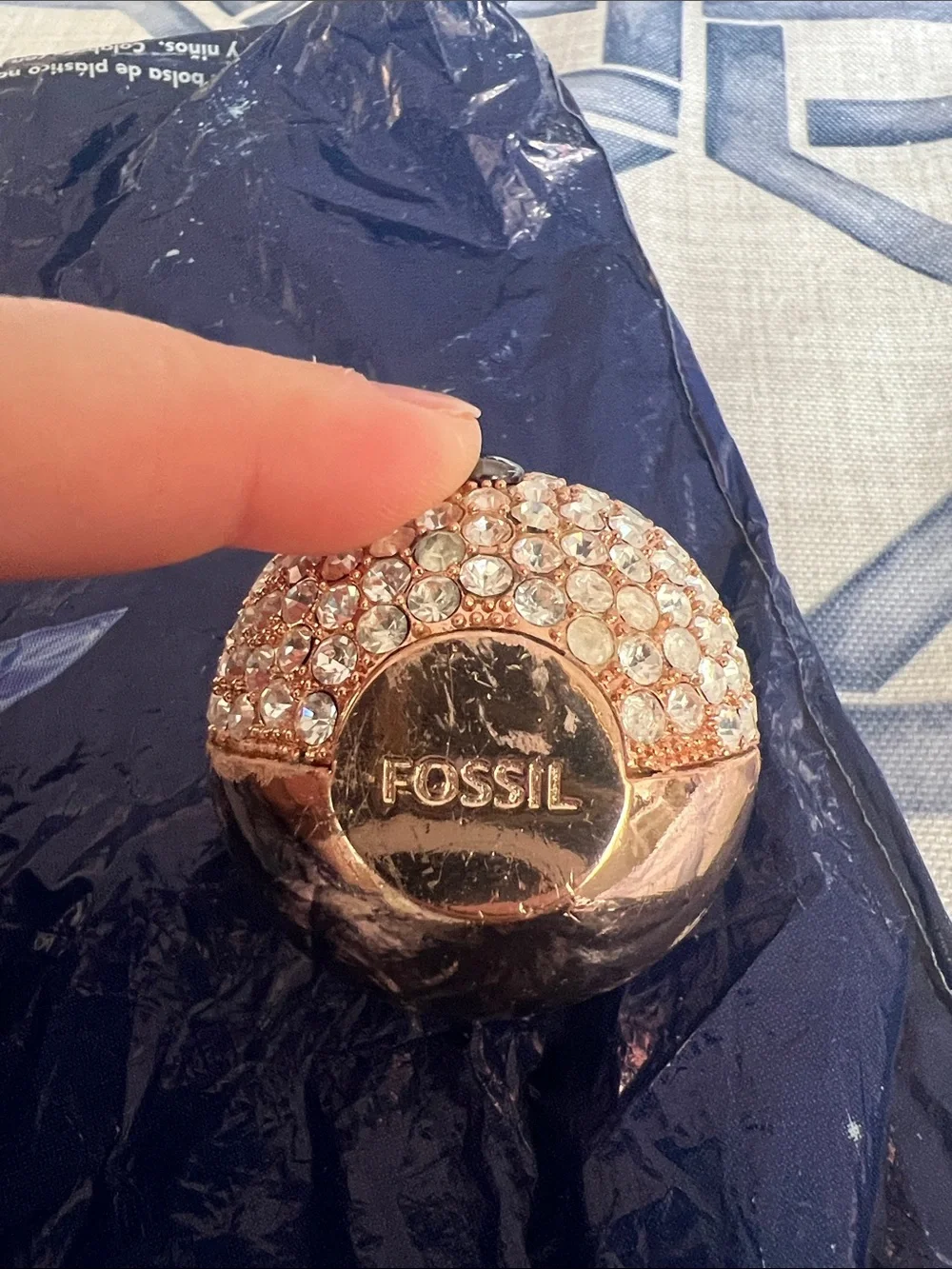 Fossil Crystal Fox Paperweight- Rose Gold Tone